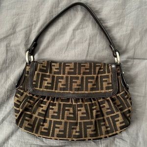 Fendi Zucca Chef Flap Canvas Bag
